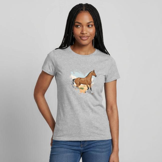 Un cheval Akhal T�k� dans un coeur