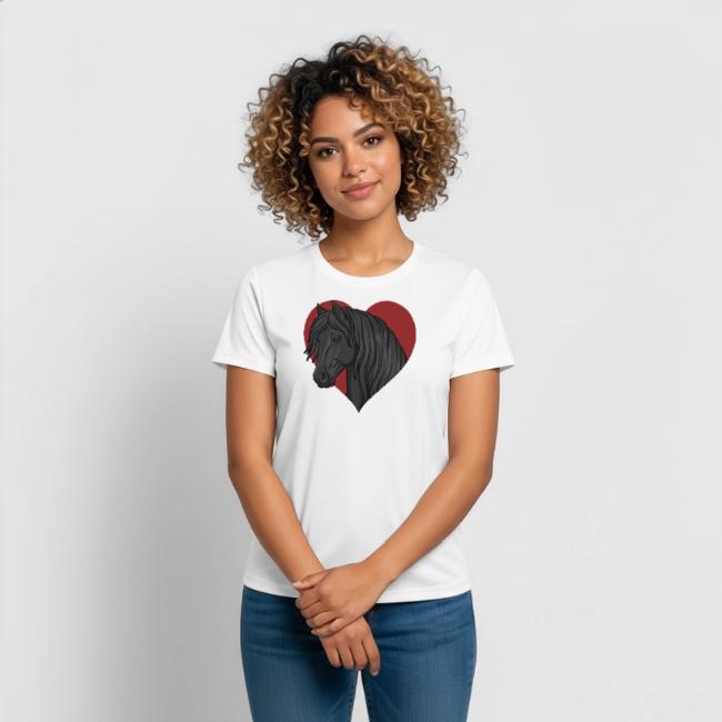 La t�te d'un cheval Frison dans un coeur