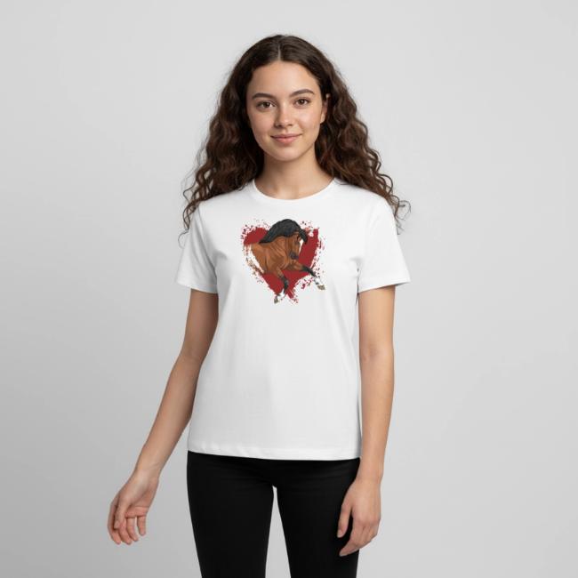 Un cheval Lusitanien et un coeur rouge