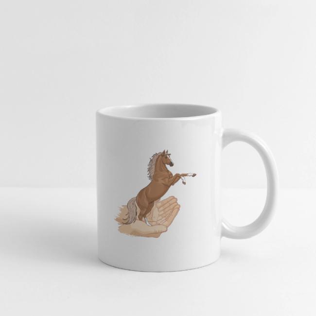 Un cheval cabr� dans deux mains