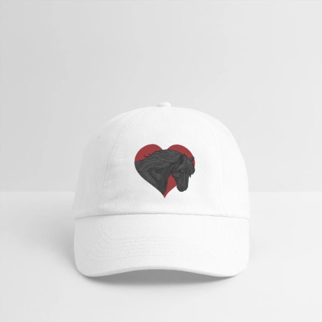 La t�te d'un cheval noir et un coeur rouge