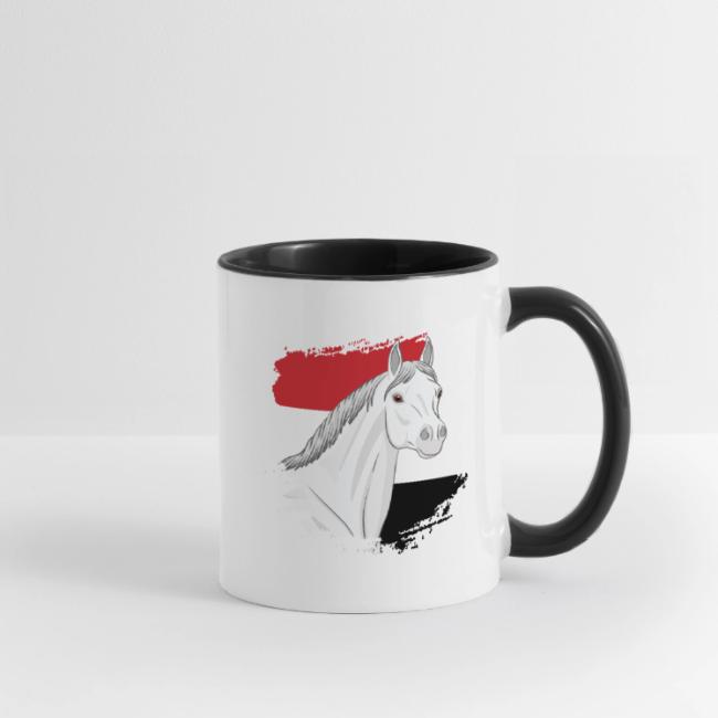 La t�te d'un cheval Arabe et le drapeau du Y�men
