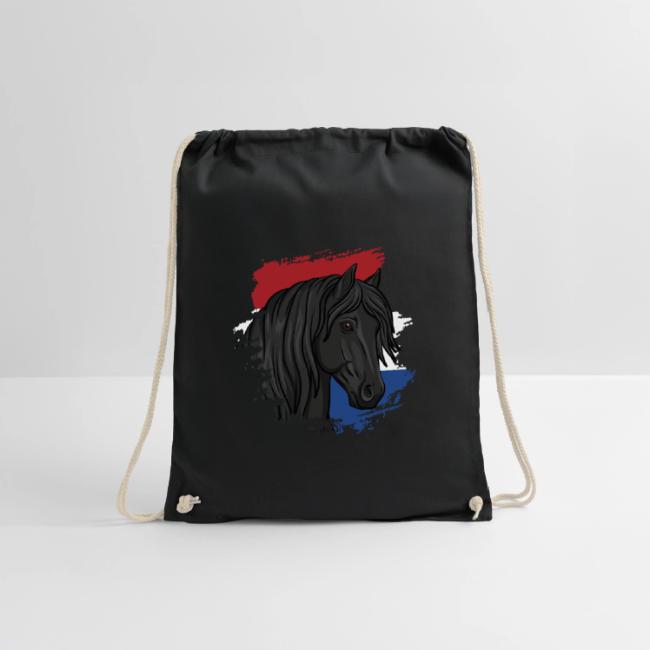 La t�te d'un Frison et le drapeau des pays bas