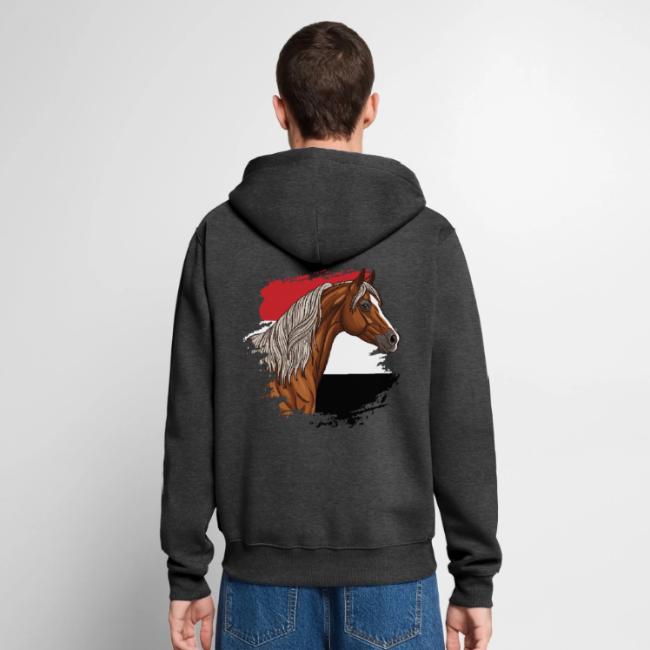 Une cheval Arabe et le drapeau du Y�men