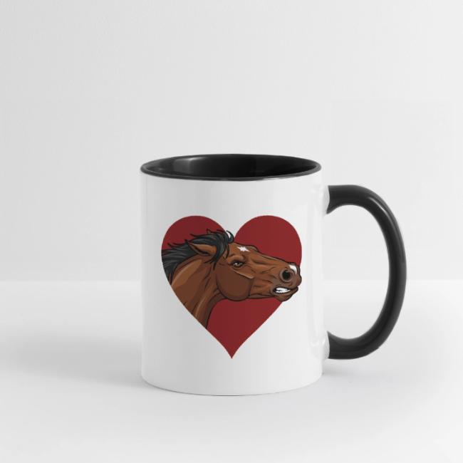 La t�te d'un cheval en col�re dans un coeur rouge