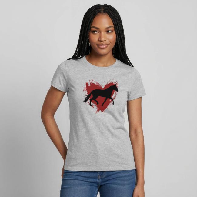 La silhouette d'un cheval Campolina et un coeur