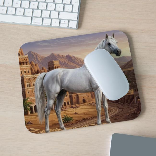 Un cheval Abbayan et un paysage du Y�men